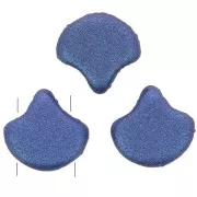 Cuentas de cristal Ginko Duo 2 agujeros 7.5x7.5 mm Metallic Suede Blue x10g