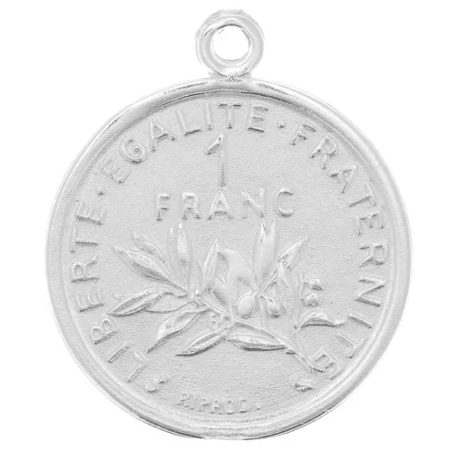 Charm de moneda 16mm - 1 Franco - Plata de Ley 925 x1