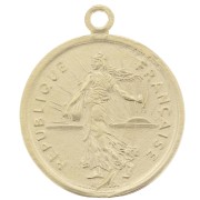Charm de moneda 16mm - 1 Franco - Plata de Ley 925 Dorada x1