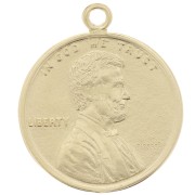 Charm de moneda 16mm - Plata de ley 925 dorada x1|raw }}