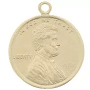 Charm de moneda 16mm - Plata de ley 925 dorada x1