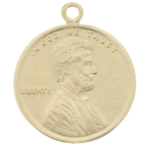 Charm de moneda 16mm - Plata de ley 925 dorada x1