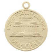 Charm de moneda 16mm - Plata de ley 925 dorada x1