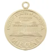 Charm de moneda 16mm - Plata de ley 925 dorada x1