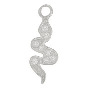 Colgante de serpiente con óxido de zirconio 15x5 mm - Plata 925 - Cristal x1|raw }}