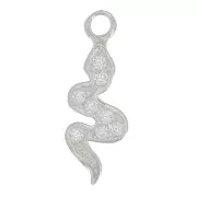 Colgante de serpiente con óxido de zirconio 15x5 mm - Plata 925 - Cristal x1