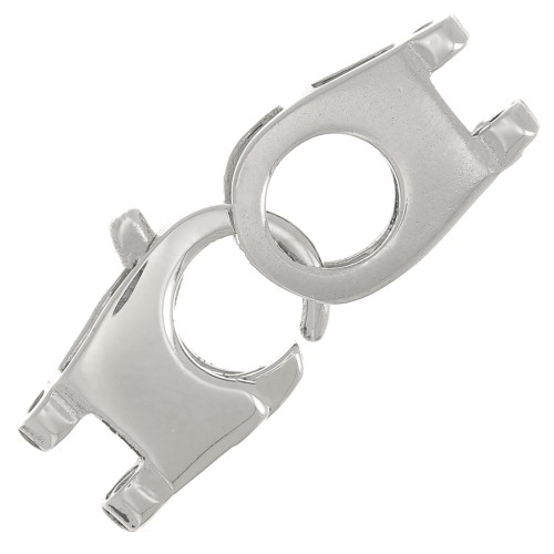 Cierre de langosta de 2 filas para tejer 24x10 mm - Plata 925 x1