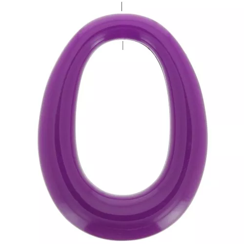 Colgante ovalado de resina calado 44x33 mm - Ciruela x1