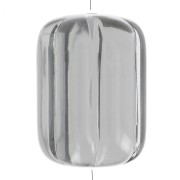 Cuenta de tubo a rayas de resina transparente 25x18 mm - Gris oscuro x1