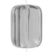 Cuenta de tubo a rayas de resina transparente 25x18 mm - Gris oscuro x1