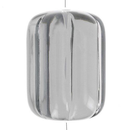 Cuenta de tubo a rayas de resina transparente 25x18 mm - Gris oscuro x1