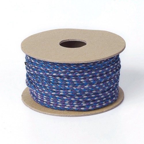 Cordón de algodón trenzado de 2 mm - Azul marino - Cobalto - Morado - Gris x1m