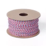 Cordón de algodón trenzado de 2 mm - Rosa claro - Naranja - Fucsia - Turquesa x1m
