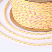 Cordón de algodón trenzado 2 mm - Amarillo fluorescente - Rosa fluorescente - Beige - Amarillo x1m
