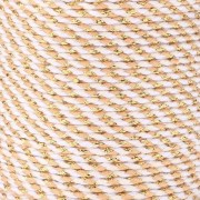 Cordón de algodón trenzado e hilo metálico de 1,5 mm - Blanco - Beige - Marrón - Oro x1m|raw }}
