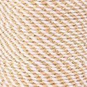 Cordón de algodón trenzado e hilo metálico de 1,5 mm - Blanco - Beige - Marrón - Oro x1m