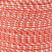 Cordón de algodón trenzado e hilo metálico de 1,5 mm - Blanco - Rojo - Coral - Oro x1m|raw }}