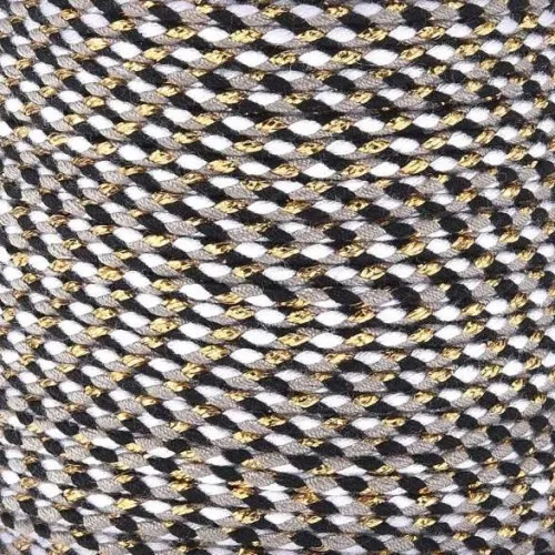 Cordón de algodón trenzado e hilo metálico de 1,5 mm - Blanco - Negro - Gris - Oro x1m