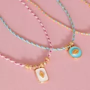 Cordón de algodón trenzado e hilo metálico de 1,5 mm - Rojo - Coral - Marrón - Oro x1m