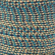 Cordón de algodón trenzado e hilo metálico 1,5 mm - Azul múltiple - Arena - Oro x1m|raw }}
