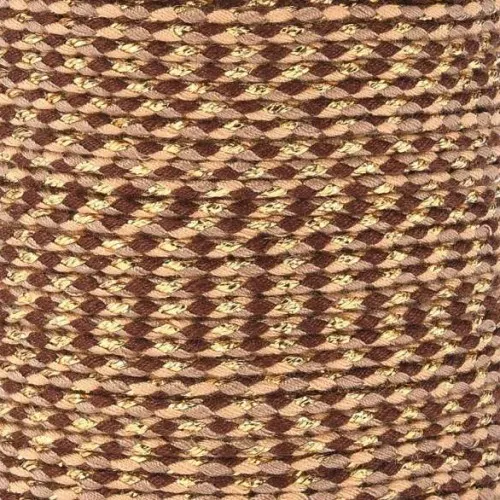 Cordón de algodón trenzado e hilo metálico de 1,5 mm - Marrón - Beige - Arena - Oro x1m