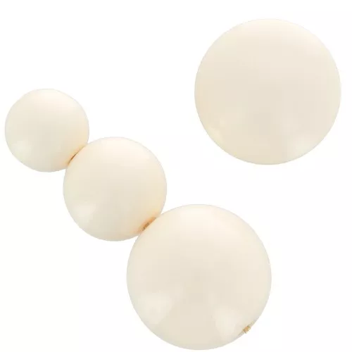 Surtido de 26 cuentas redondas de 8-10-14 mm y 2 cabujones de resina - Beige
