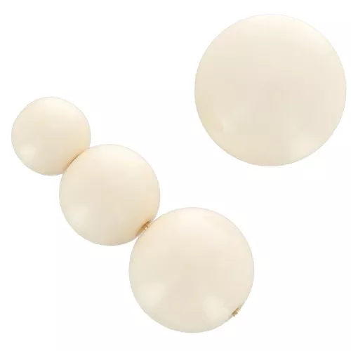 Surtido 26 cuentas redondas de 6-8-10mm y 2 cabujones de resina opaca - Beige