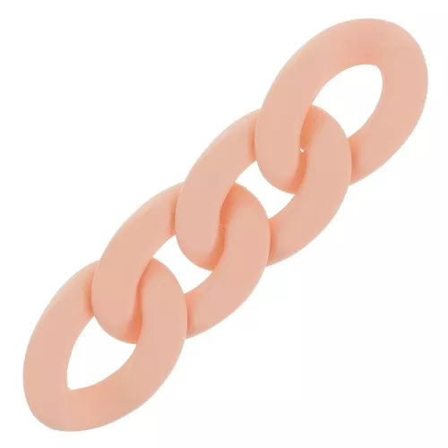 Eslabón Acrílico Torcido Ovalado 30x21 mm - Light Coral mate Opaco x1