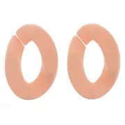 Eslabón Acrílico Torcido Ovalado 30x21 mm - Light Coral mate Opaco x1