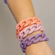 Eslabón Acrílico Torcido Ovalado 30x21 mm - Light Coral mate Opaco x1