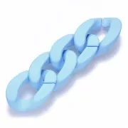 Eslabón acrílico ovalado trenzado 30x21 mm - Azul cielo mate opaco x1