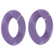 Eslabón Acrílico Torcido Ovalado 30x21 mm - Morado Mate Opaco x1
