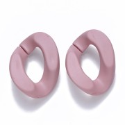 Eslabón Acrílico Torcido Ovalado 30x21 mm - Rosa Viejo mate Opaco x1