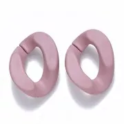 Eslabón Acrílico Torcido Ovalado 30x21 mm - Rosa Viejo mate Opaco x1