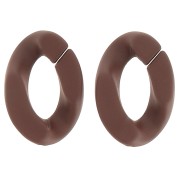 Eslabón Acrílico Torcido Ovalado 30x21 mm - Marrón mate Opaco x1