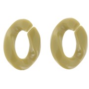Eslabón acrílico torcido ovalado 22,5x16,5 mm - Oliva x1