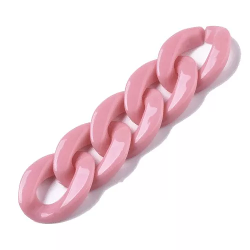 Eslabón Acrílico Ovalado Retorcido 22.5x16.5 mm - Rosa x1