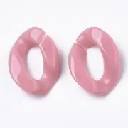 Eslabón Acrílico Ovalado Retorcido 22.5x16.5 mm - Rosa x1