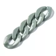 Eslabón acrílico ovalado trenzado 22,5x16,5 mm - Caqui x1