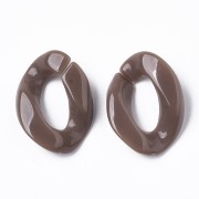 Eslabón acrílico ovalado trenzado 22,5x16,5 mm - Marrón x1