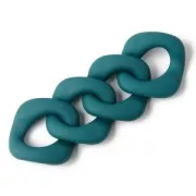 Eslabón acrílico cuadrado trenzado 32x29 mm - Azul pato opaco mate x1