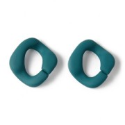 Eslabón acrílico cuadrado trenzado 32x29 mm - Azul pato opaco mate x1