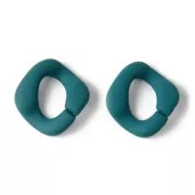 Eslabón acrílico cuadrado trenzado 32x29 mm - Azul pato opaco mate x1