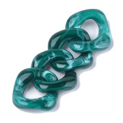 Eslabón acrílico cuadrado trenzado 31x29 mm - Azul pato jaspeado x1|raw }}