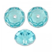 Cuenta redonda aplanada PureCrystal 5040 de 8 mm - Turquesa claro x1
