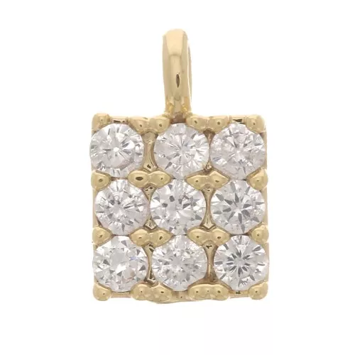 Mini Charm cuadrado con óxido de zirconio 5,5x4 mm - Chapado en oro - Cristal x1