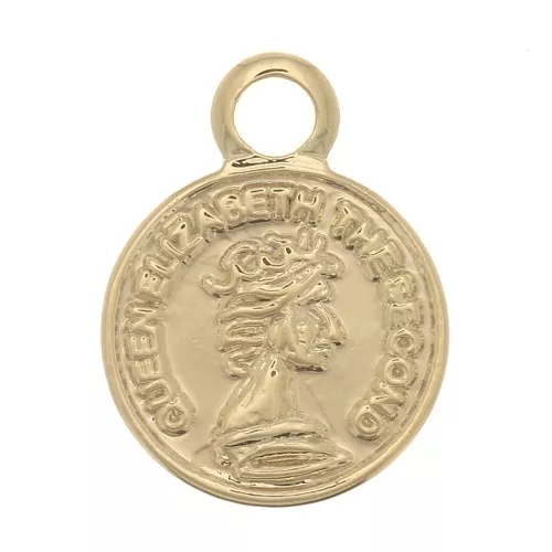 Mini Charm redondo - Moneda 10x8 mm - Chapado en oro x1