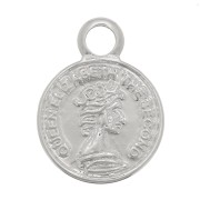 Mini Charm Redondo - Moneda 8 mm - Plateado x1