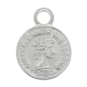 Mini Charm Redondo - Moneda 8 mm - Plateado x1