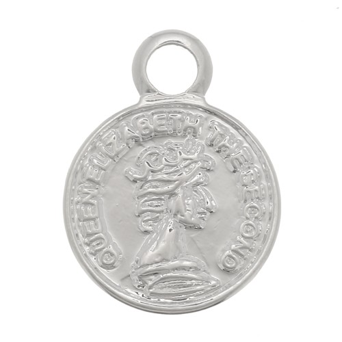 Mini Charm Redondo - Moneda 8 mm - Plateado x1